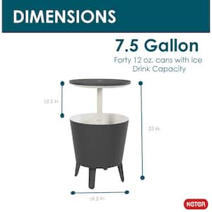 Cool Bar Gray Resin Outdoor Accent Table and Cooler in One