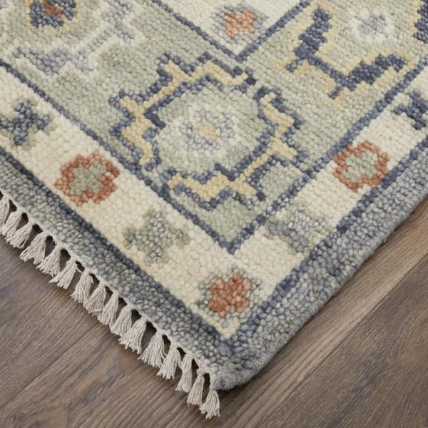 2 ft. x 10 ft. Gray, Blue, Taupe Geometric Runner Rug