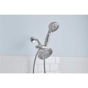 6-spray 5.51 in. Dual Shower Head and Handheld Shower Head in Chrome