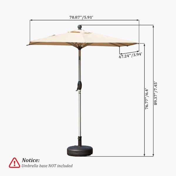 3 ft patio umbrella ABCCANOPY 9FT 3 Tiers Patio Umbrella 8 Ribs OLEFIN 5-Year No Fading Light Blue