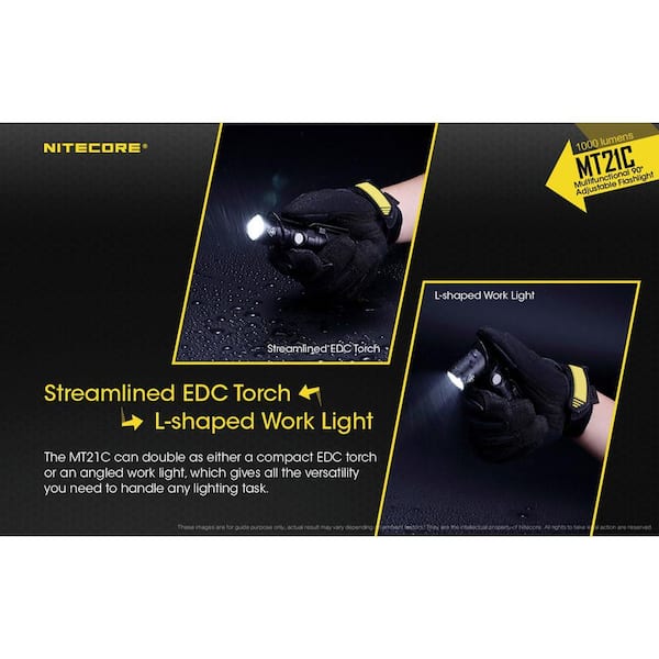 90 degree usb rechargeable flashlight PolyTac 90X Multi-Fuel Right-Angle Ideal for camping 90 Degree Waterproof EDC Flashlight