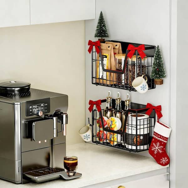 LAIFUCAM 2 Set Magnetic Fridge Shelf Dual Magnet Fruit Basket