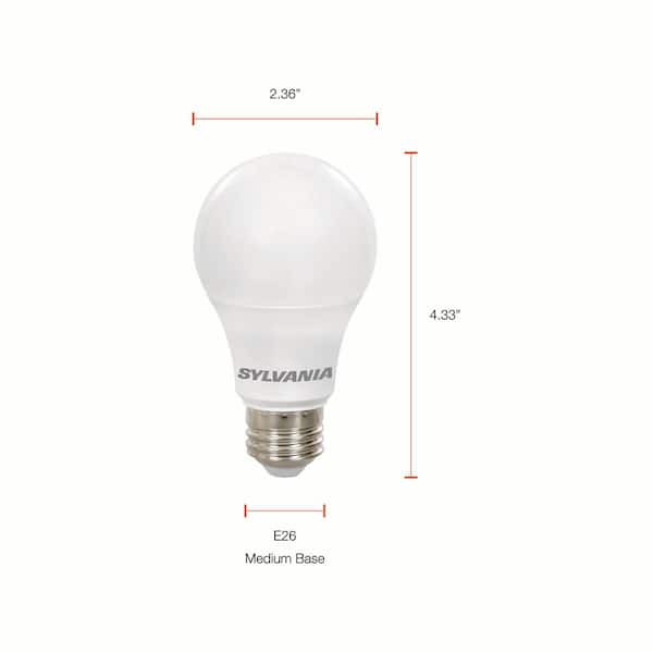 Sylvania 8.5 Watt (60 Watt Equivalent) A19 LED Light Bulb in 2700K Soft  White Color Temperature (24-Pack) 74765 - The Home Depot