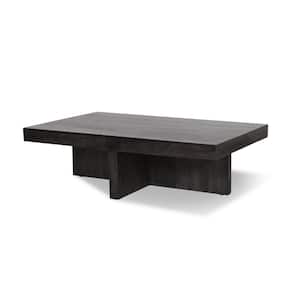 Henderson 47 in. Black Rectangle Wood Coffee Table with Cross Base