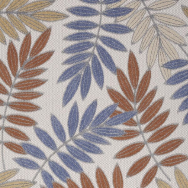 Blue 6 ft. x  9 ft. Woven Abstract Polyester Runner Indoor/Outdoor Area Rug