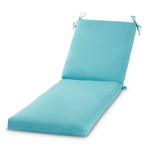 23 in. x 73 in. Outdoor Chaise Lounge Cushion in Teal