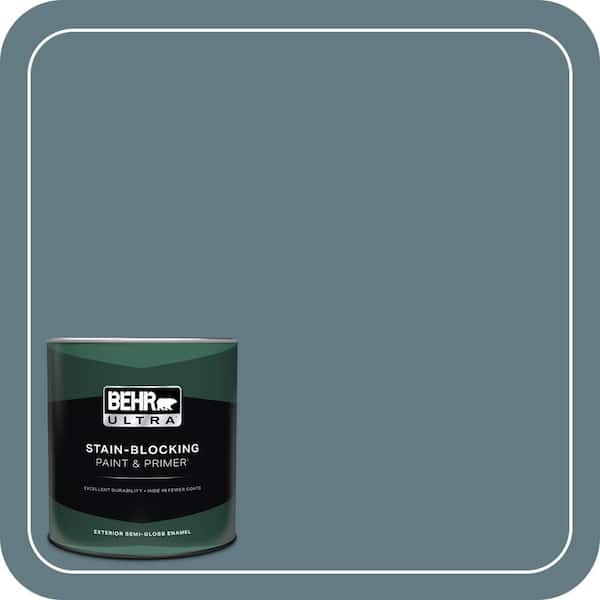 BEHR ULTRA 1 qt. #540F-5 Smokey Blue Semi-Gloss Enamel Exterior Paint & Primer