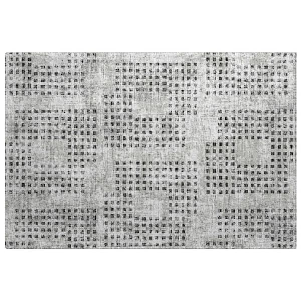 Dream Shag Premium Machine Washable Abstract ADS33 Gray 2 ft. x 3 ft. Accent Rug