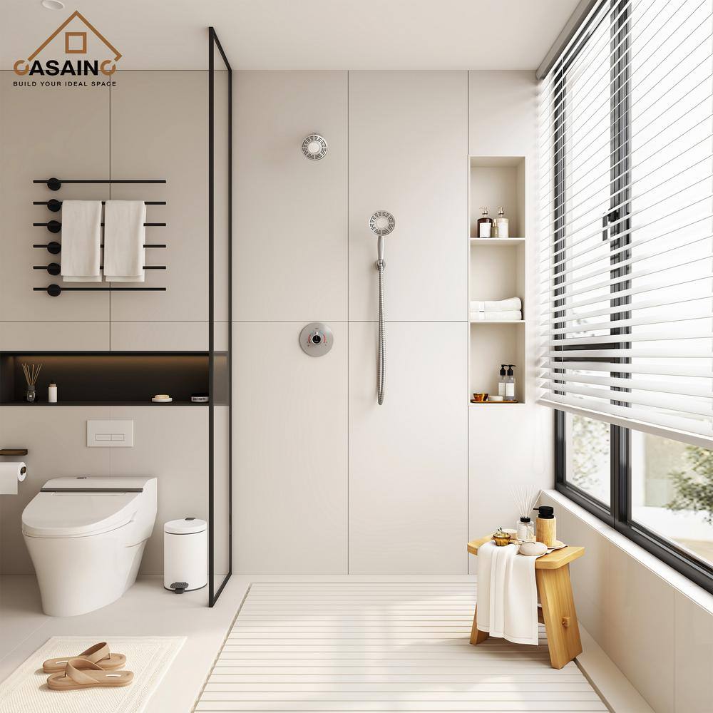 Brushed Nickel Dual-Function Wall Mounted Shower System