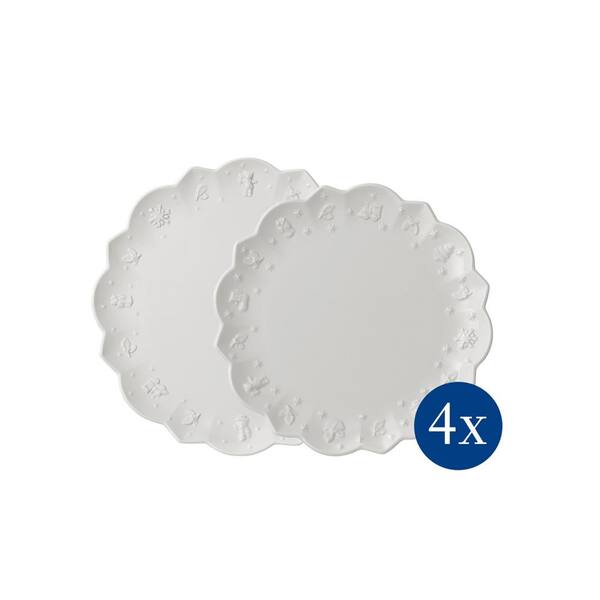 8 Piece Toys Delight Royal White Porcelain Dinnerware Set Service for 4