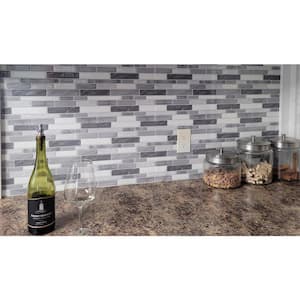 Brick Light Grey 12 in. x 12 in. PVC Peel and Stick Tile Kitchen Backsplash Mosaic (10 sq. ft./box)