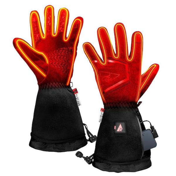 Men's 5-Volt Large Black Battery Heated Featherweight Gloves
