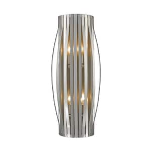 Moundou 10.25 in. 4-Light Brushed Nickel Wall Sconce Light with No Bulb(s) Included
