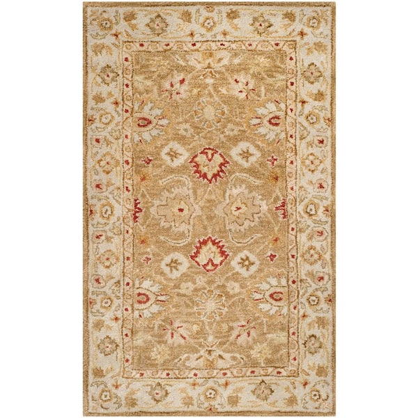 Antiquity Brown/Beige Doormat 2 ft. x 4 ft. Border Area Rug