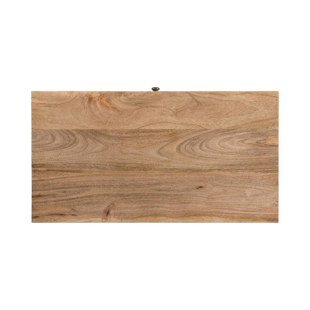 Poppy Mid-Century Mango Wood 3-Drawer Chest with 3D Weave