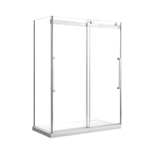 Montebello 60 in. L x 32 in. W x 78.74 in. H Alcove Shower Kit with Frameless Sliding Shower Door and Shower Pan
