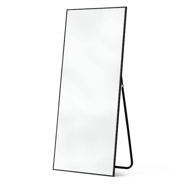 HomeRoots 27.6 in. W x 71 in. H Black Metal Framed Standing Mirror