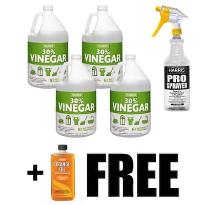 128 oz. 30% Cleaning Vinegar Concentrate (4-Pack) and 32 oz. Professional Spray Bottle