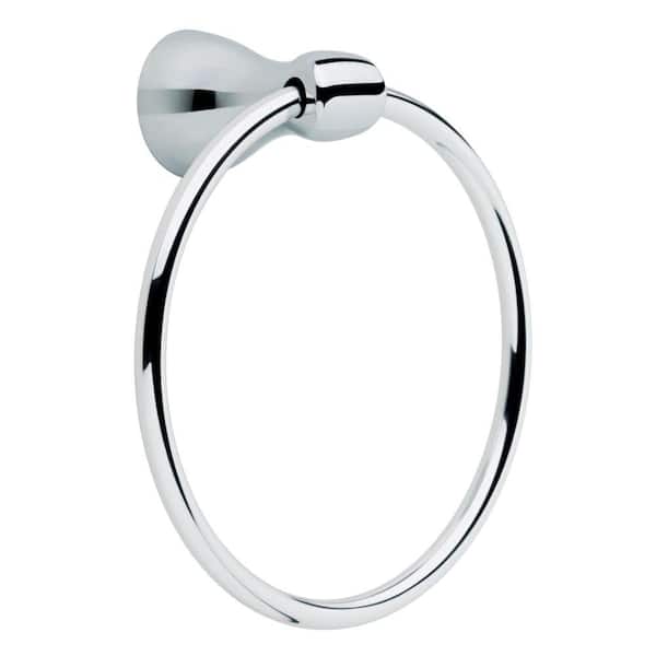 Delta Foundations Wall Mount Round Closed Towel Ring Bath Hardware Accessory in Polished Chrome