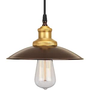 Archives Collection 1-Light Antique Bronze Pendant with Metal Shade