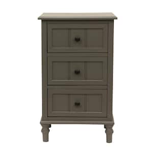 3-Drawer Eased Edge Gray End Table