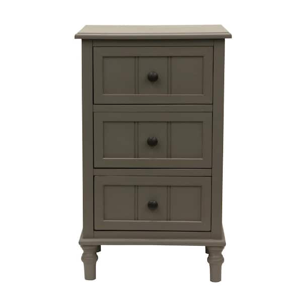 Decor Therapy 3-Drawer Eased Edge Gray End Table