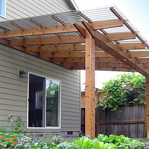 2.2 ft. x 8 ft. Corrugated Polycarbonate Roof Panel in Clear