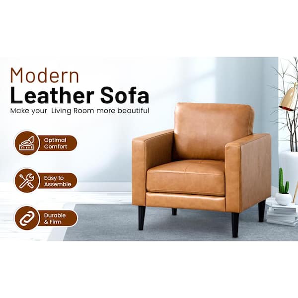 Square arm leather online chair