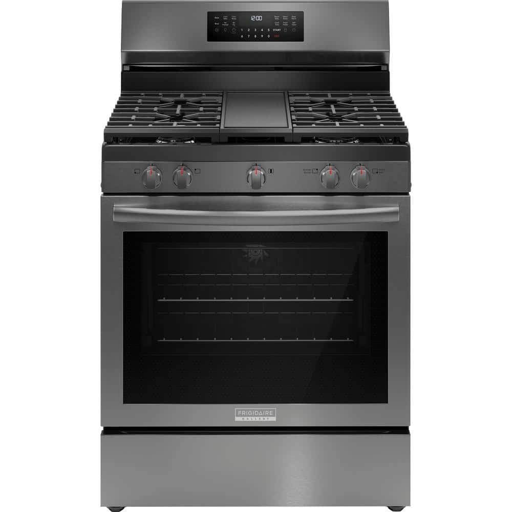 Frigidaire 30 in. 5 Burner Freestanding Gas Range in Black Stainless