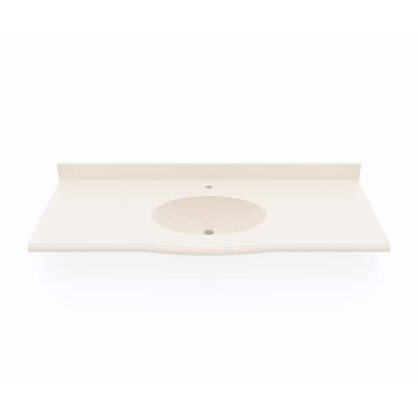 Swan Europa 49 in. Solid Surface Vanity Top with Basin in Tahiti White