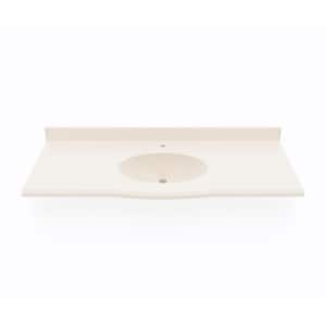 Europa 49 in. Solid Surface Vanity Top with Basin in Tahiti White