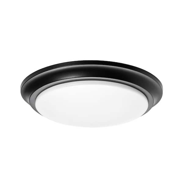 AFX Baron 12 in. Black Integrated LED Flush Mount