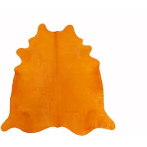 Dahlia Orange 6 ft. x 7 ft. Specialty Cowhide Area Rug