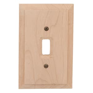 Cabin 1 Gang Toggle Wood Wall Plate - Unfinished