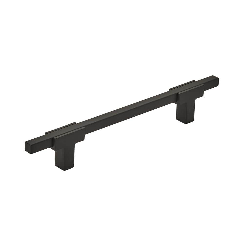 Urbanite 5-1/16 in. (128mm) Modern Matte Black/Matte Black Bar Cabinet Pull