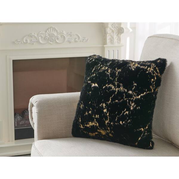 Gold discount fur cushions