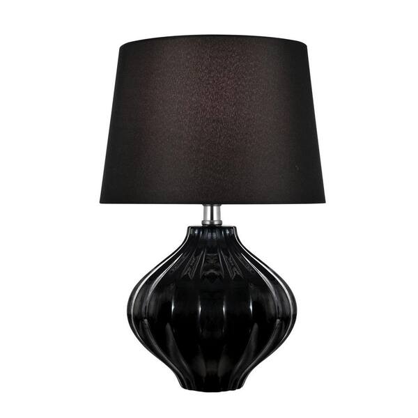 Illumine Designer 16.5 in. Black CFL Table Lamp