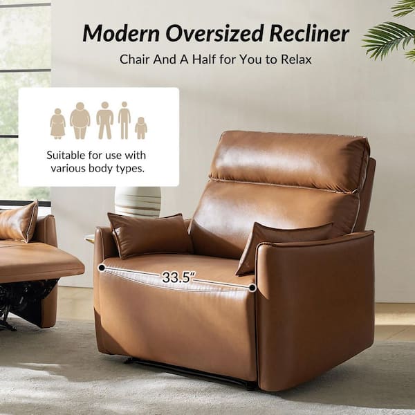 JAYDEN CREATION Nicola Camel Faux Leather Oversized Manual