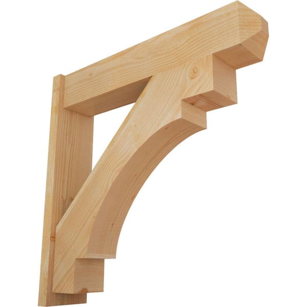 Ekena Millwork 8 in. x 38 in. x 38 in. Douglas Fir Merced Craftsman Rough Sawn Outlooker