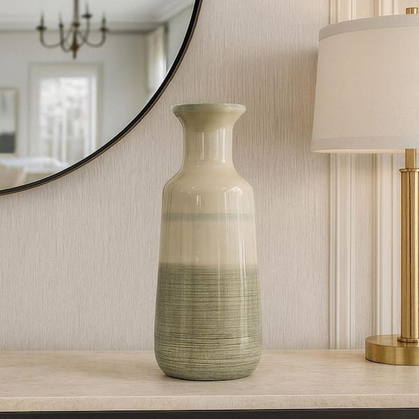 Green Decorative Handmade Glass Modern Jug Urn Flower Vase