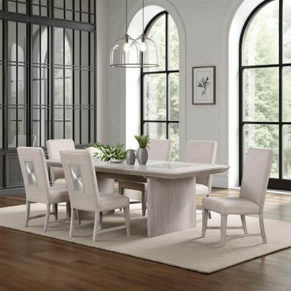 Light Gray 40.5 in. 7-Piece Dining Set