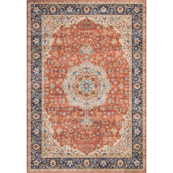 Vintage Living Room Soft Rug 9 ft. x 12 ft. Red Area Rug