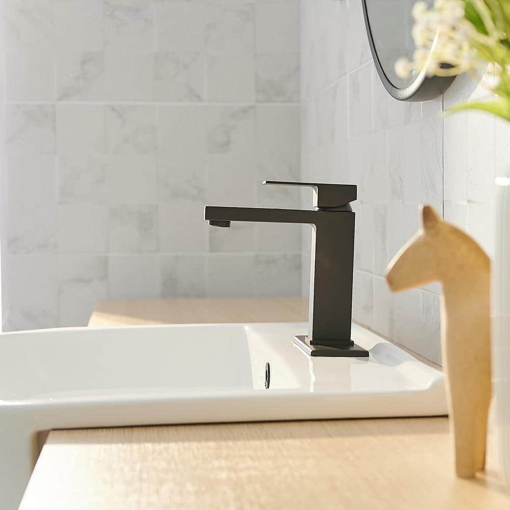 Matte Black Stainless Steel Single Handle Bathroom Faucet