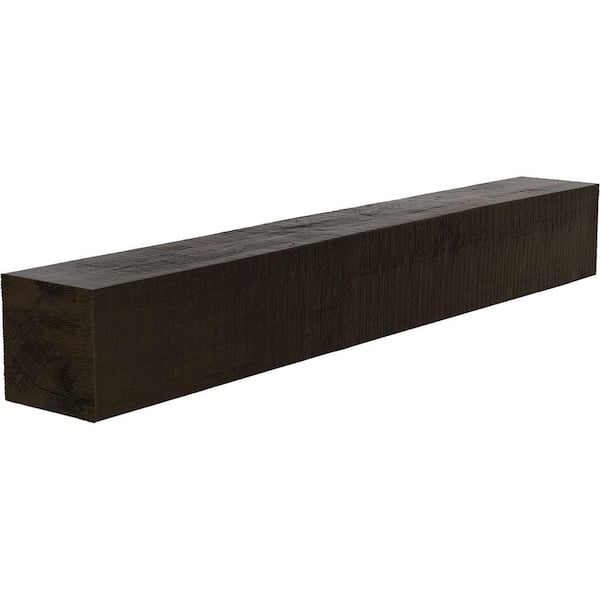 Ekena Millwork 6 in. x 10 in. x 7 ft. Rough Cedar Faux Wood Beam Fireplace Mantel in Premium Walnut