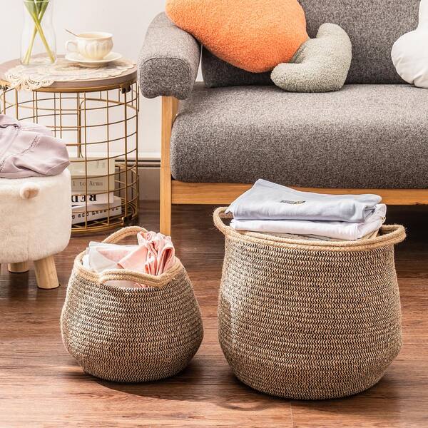 FUNKOL Bathroom Laundry Shower Caddy Basket Storage Set Linen in Brown  W979dx89906 - The Home Depot