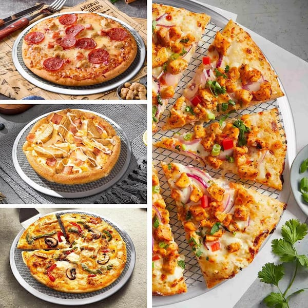 HomDSim 13 inch ronde extra dikke pizzasteen voor oven en barbecuegrill (13 inch - A