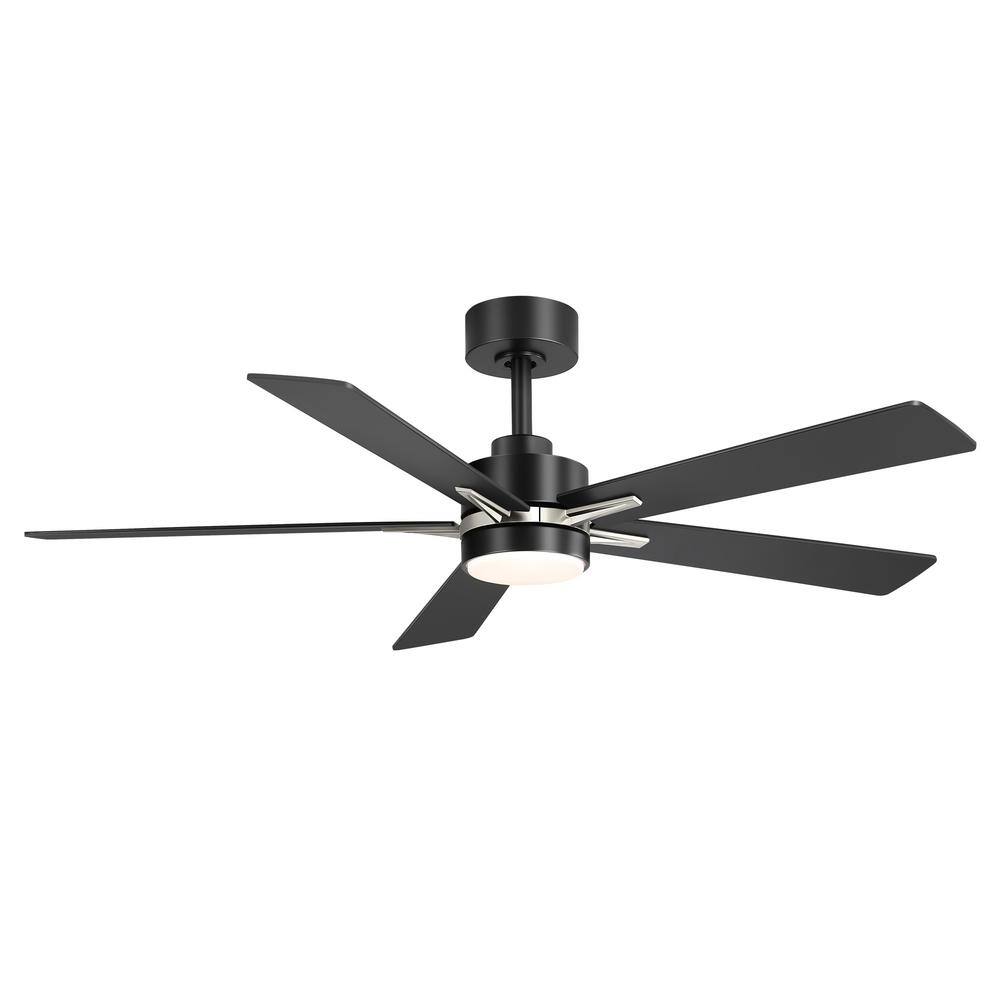 Valerie 52 in. Indoor Black/Nickel Ceiling Fan with Integrated LED Light and Remote Control Included price history on PriceWatchPro