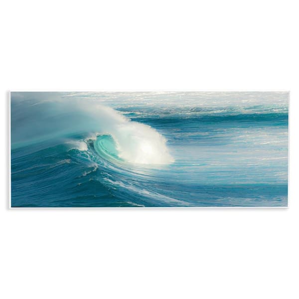 Stupell Industries Bending Ocean Wave by Scott Bennion Unframed Coastal Graphic Art Print 7 in. x 17 in.