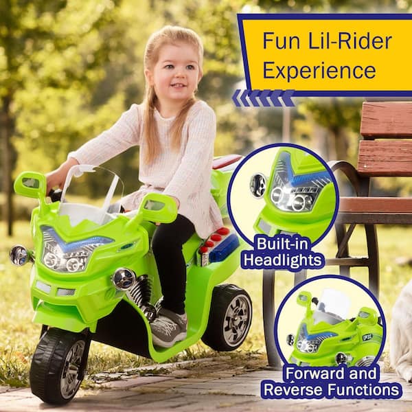 Lil Rider 3-Wheel Electric Motorcycle, Green 80-109G - The Home Depot