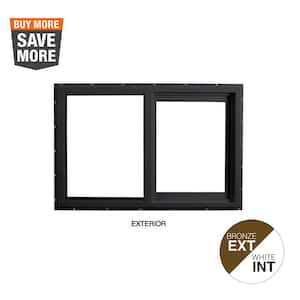 71.5 in. x 35.5 in. Select Series Left Hand Horizontal Sliding Vinyl Bronze Window with White Int, HPSC Glass and Screen